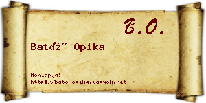 Bató Opika névjegykártya
